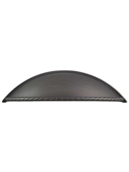 Lenoir Shaker Cabinet Cup Pull - 3 3/4 inch Center-to-Center in Brushed Pewter.